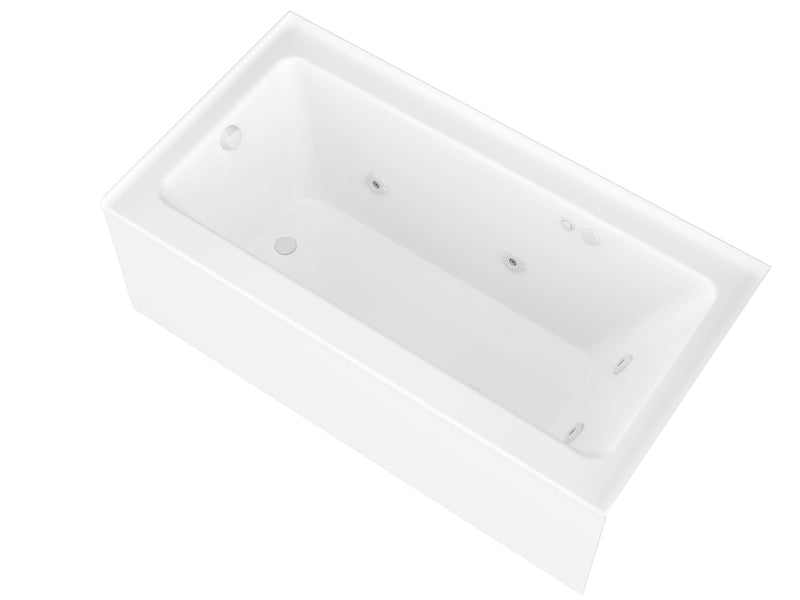 Atlantis Whirlpool 3060SHWL Soho Amber 60 in. x 30 in. Rectangular Whirlpool Bathtub with Left Side Drain and V-Style Back Jets in Glossy White