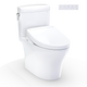 TOTO MW4363446CEMFGN#01 WASHLET+ Aquia IV Cube Two-Piece Elongated Dual Flush 1.28 and 0.9 GPF Toilet with S5 Bidet Seat, Cotton White