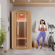 SaunaSpa SC-SS0025-0S 1-2 Person Round Infrared Sauna in Canadian Hemlock