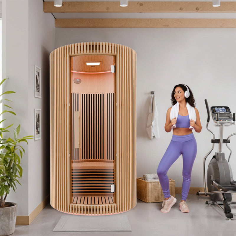 SaunaSpa SC-SS0025-0S 1-2 Person Round Infrared Sauna in Canadian Hemlock