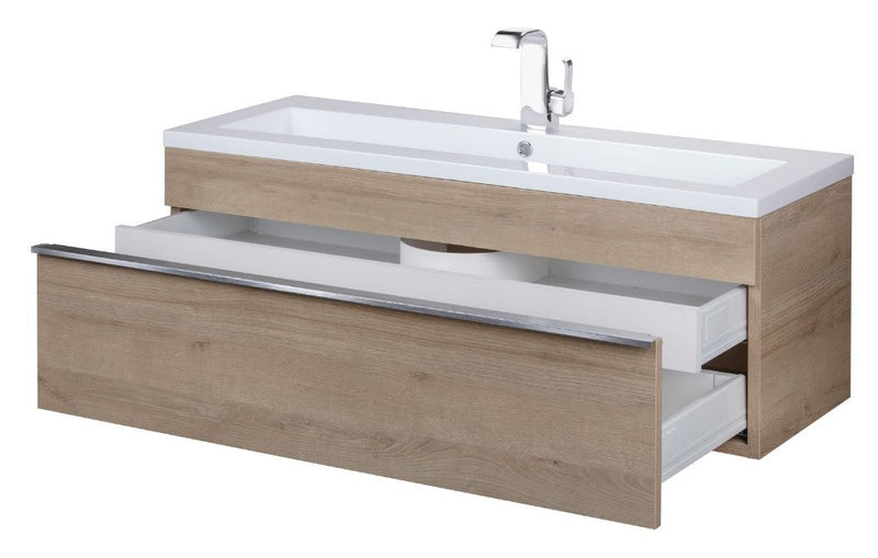 Cutler FV TR ORGANIC42 Trough 42" Wall Mount Modern Cultured Marble Top Bathroom Vanity - Organic