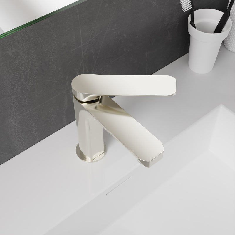 Anzzi L-AZ900MB-CH L-AZ900 Series Single Handle Single Hole Bathroom Faucet with Pop-Up Drain Brushed Nickel - view 10