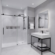 Anzzi L-AZ900MB-CH L-AZ900 Series Single Handle Single Hole Bathroom Faucet with Pop-Up Drain Matte Black & Chrome - view 5