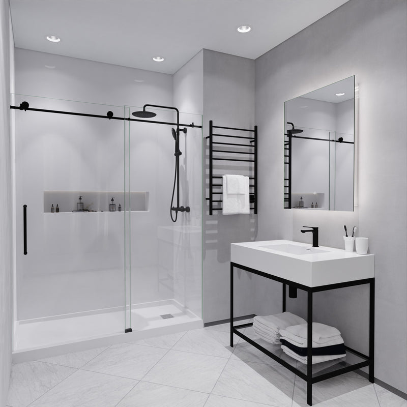 Anzzi L-AZ900MB-CH L-AZ900 Series Single Handle Single Hole Bathroom Faucet with Pop-Up Drain Matte Black & Chrome - view 5