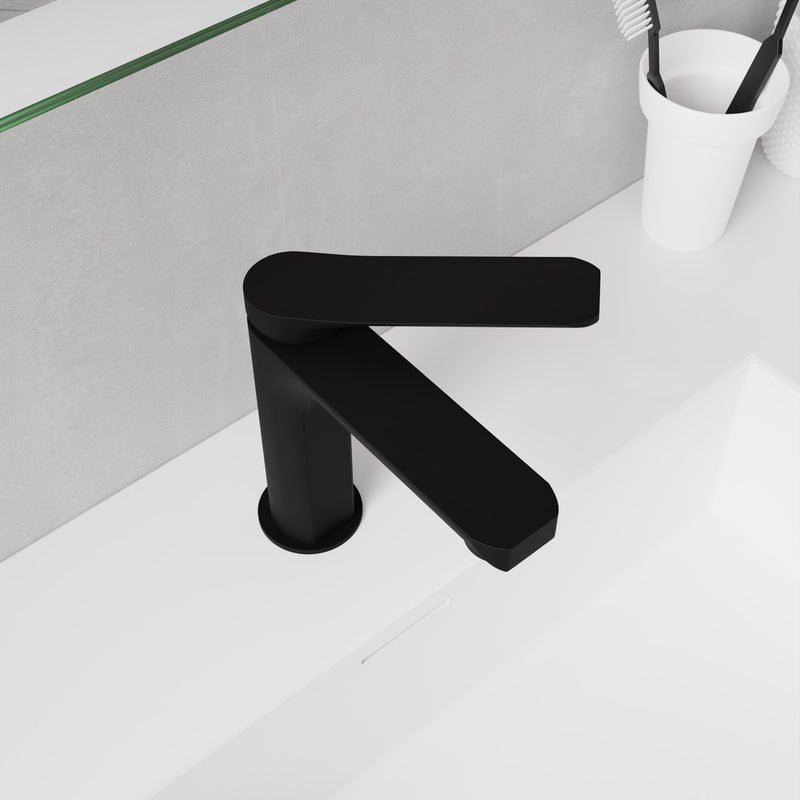 Anzzi L-AZ900MB-CH L-AZ900 Series Single Handle Single Hole Bathroom Faucet with Pop-Up Drain Matte Black - view 6