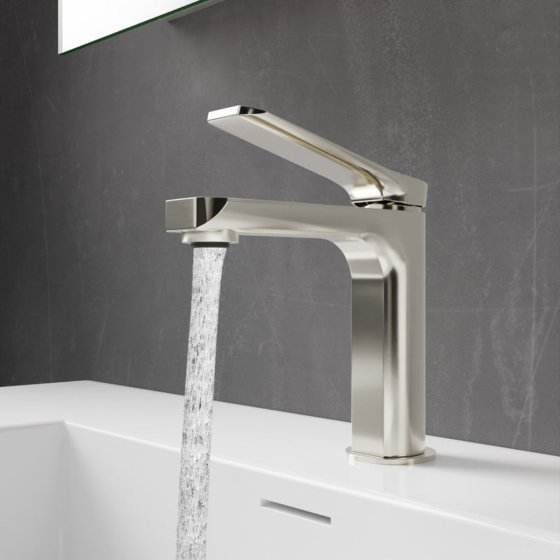 Anzzi L-AZ900MB-CH L-AZ900 Series Single Handle Single Hole Bathroom Faucet with Pop-Up Drain Brushed Nickel - view 9