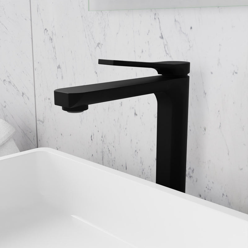 Anzzi L-AZ901MB L-AZ901 Series Single Handle Single Hole Bathroom Vessel Sink Faucet with Pop-Up Drain Matte Black - view 2