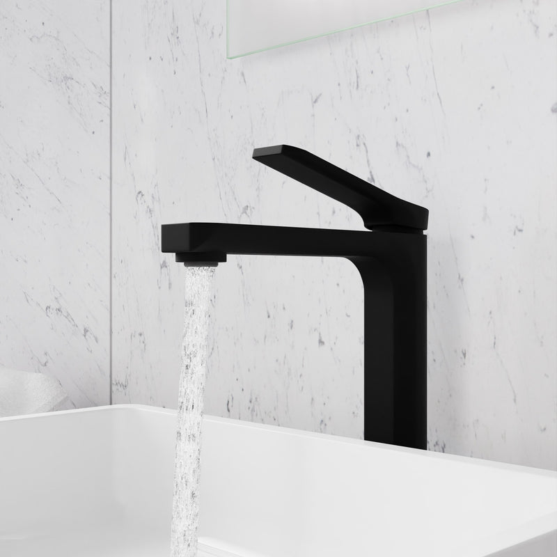 Anzzi L-AZ901MB L-AZ901 Series Single Handle Single Hole Bathroom Vessel Sink Faucet with Pop-Up Drain Matte Black - view 3