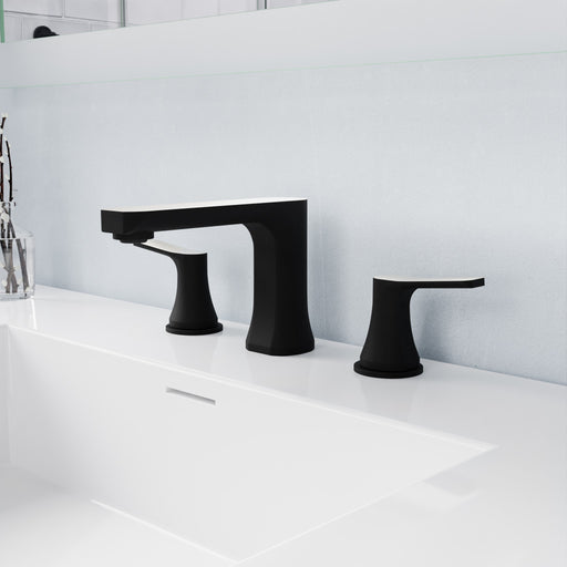 Anzzi L-AZ902MB-BN L-AZ902 Series 2-Handle 3-Hole 8 in. Widespread Bathroom Faucet with Pop-Up Drain Matte Black & - view 2