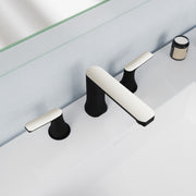 Anzzi L-AZ902MB-BN L-AZ902 Series 2-Handle 3-Hole 8 in. Widespread Bathroom Faucet with Pop-Up Drain Matte Black & - view 3
