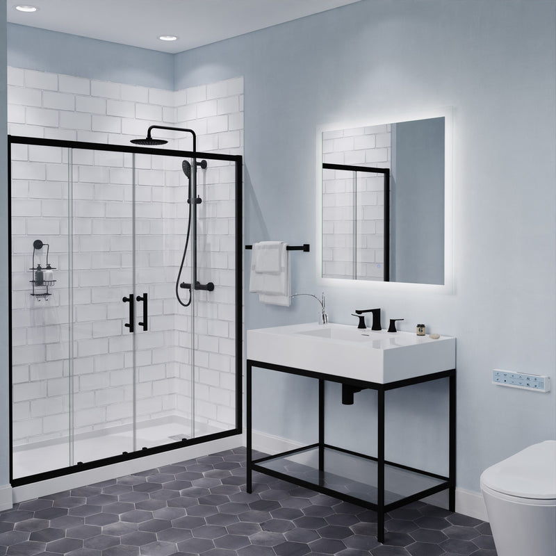 Anzzi L-AZ902MB-BN L-AZ902 Series 2-Handle 3-Hole 8 in. Widespread Bathroom Faucet with Pop-Up Drain Matte Black & - view 4
