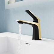 Anzzi L-AZ903MB-BG L-AZ903 Series Single Handle Single Hole Bathroom Faucet with Pop-Up Drain Matte Black & Brushed - view 3