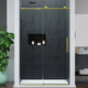 Anzzi SD-AZ20-01BG Mountain 60 in Reversible Frameless Sliding Deco-Glass Shower Door with Soft-Close System and Brushed Gold