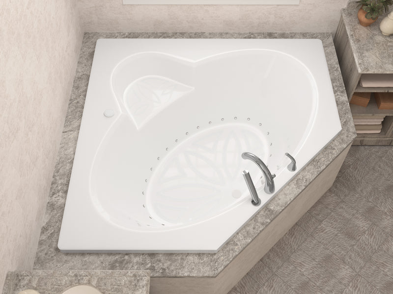 Atlantis Whirlpool 6060SAL Malachite Series 82 in. x 62 in. Corner Air Bathtub with Center drain and Aromatherapy Bubbles in Glossy Smooth White lifestyle