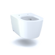 TOTO CT447CFG#01 RP Wall-Hung Contemporary D-Shape Dual Flush 1.28 and 0.9 GPF Toilet with CEFIONTECT, Cotton White