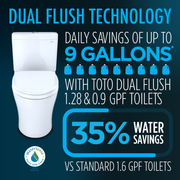 TOTO MW4484736CEMFGN#01 WASHLET+ Aquia IV Arc Two-Piece Elongated Dual Flush 1.28 and 0.9 GPF Toilet with S7A Contemporary Bidet Seat, Cotton White - view 5