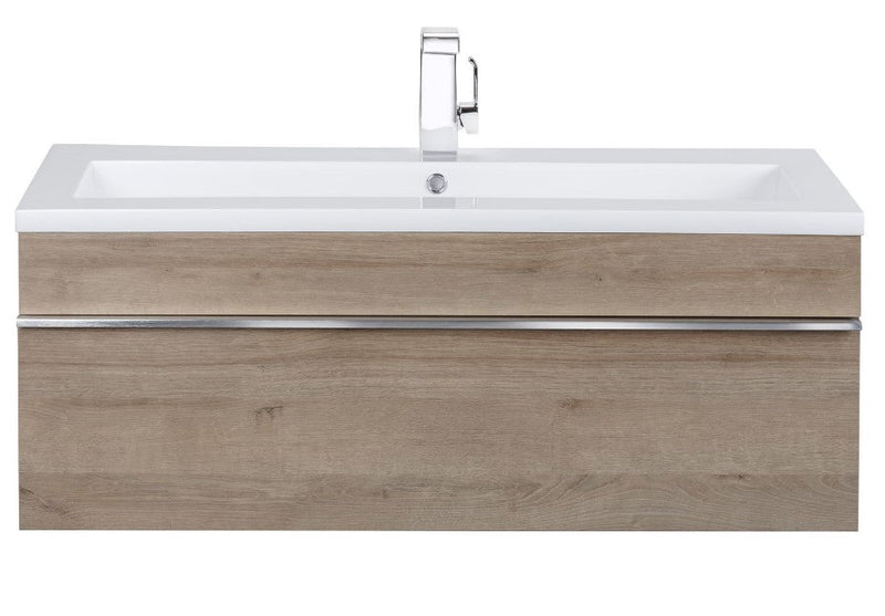 Cutler FV TR ORGANIC42 Trough 42" Wall Mount Modern Cultured Marble Top Bathroom Vanity - Organic
