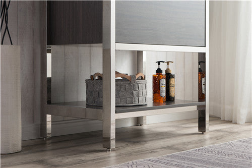 Moreno Bath FSLAKE30-CHR Lake 30" Freestanding Modern Vanity with Chrome Stainless Steel Frame