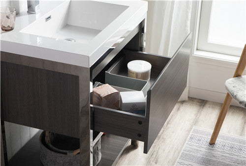 Moreno Bath FSLAKE30-CHR Lake 30" Freestanding Modern Vanity with Chrome Stainless Steel Frame