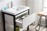 Moreno Bath FSLAKE30-BLK Lake 30" Freestanding Modern Vanity with Matte Black Stainless Steel Frame - view 8