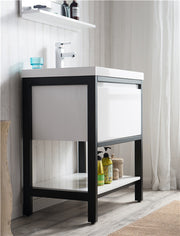Moreno Bath FSLAKE30-BLK Lake 30" Freestanding Modern Vanity with Matte Black Stainless Steel Frame - view 7