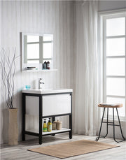 Moreno Bath FSLAKE30-BLK Lake 30" Freestanding Modern Vanity with Matte Black Stainless Steel Frame - view 6