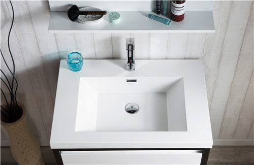 Moreno Bath FSLAKE30-BLK Lake 30" Freestanding Modern Vanity with Matte Black Stainless Steel Frame - view 10