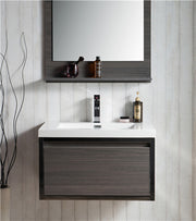 Moreno Bath LAKE30F-CHR Lake 30" Wall Mounted Modern Vanity with Chrome Stainless Steel Frame - view 2