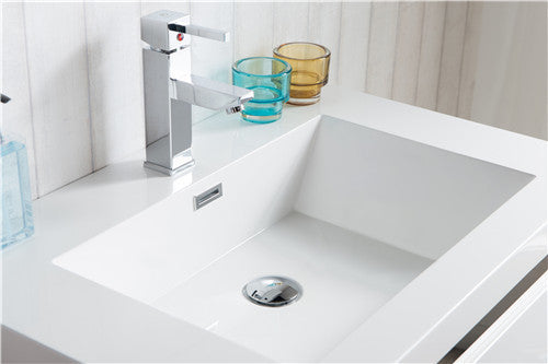 Moreno Bath LAKE30F-CHR Lake 30" Wall Mounted Modern Vanity with Chrome Stainless Steel Frame - view 6