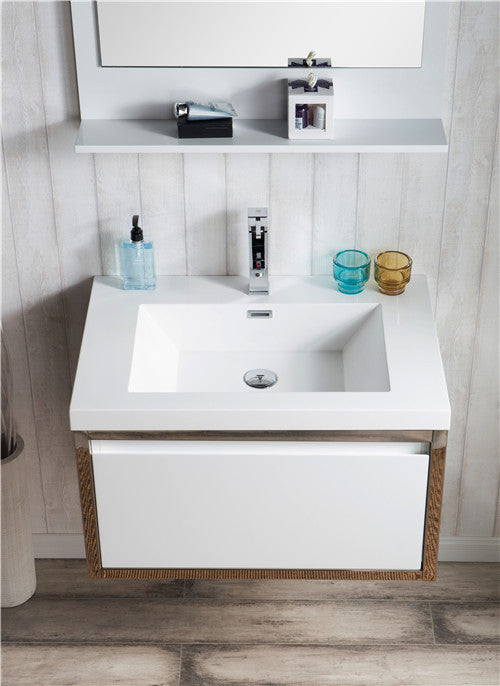 Moreno Bath LAKE30F-CHR Lake 30" Wall Mounted Modern Vanity with Chrome Stainless Steel Frame - view 9