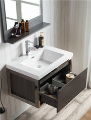 Moreno Bath LAKE30F-CHR Lake 30" Wall Mounted Modern Vanity with Chrome Stainless Steel Frame - view 5