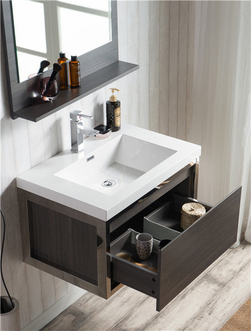 Moreno Bath LAKE30F-CHR Lake 30" Wall Mounted Modern Vanity with Chrome Stainless Steel Frame - view 5