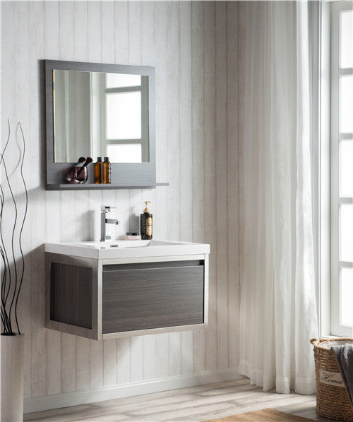 Moreno Bath LAKE30F-CHR Lake 30" Wall Mounted Modern Vanity with Chrome Frame