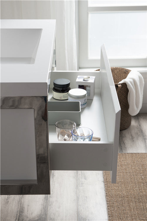 Moreno Bath LAKE36F-CHR Lake 36" Wall Mounted Modern Vanity with Chrome Stainless Steel Frame - view 9