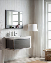 Moreno Bath LAKE36F-CHR Lake 36" Wall Mounted Modern Vanity with Chrome Frame