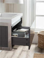 Moreno Bath LAKE36F-CHR Lake 36" Wall Mounted Modern Vanity with Chrome Stainless Steel Frame - view 3