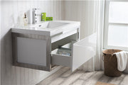 Moreno Bath LAKE36F-CHR Lake 36" Wall Mounted Modern Vanity with Chrome Stainless Steel Frame - view 8