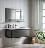 Moreno Bath LAKE48F-BLK Lake 48" Wall Mounted Modern Vanity with Matte Black Frame