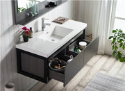 Moreno Bath LAKE48F-BLK Lake 48" Wall Mounted Modern Vanity with Matte Black Stainless Steel Frame - view 2