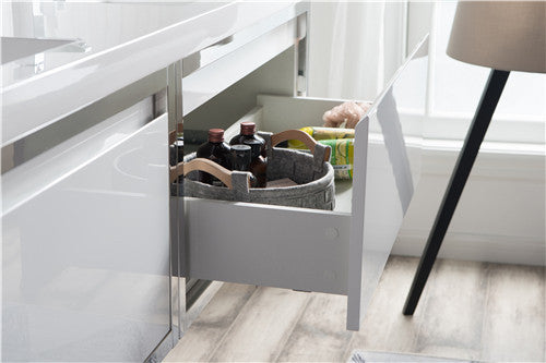 Moreno Bath LAKE72F-CHR Lake 72" Wall Mounted Modern Vanity with Chrome Stainless Steel Frame - view 9