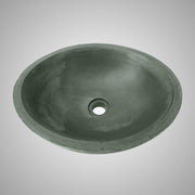 Large Lisman Oval Cast Concrete Vessel Sink - Copper Green