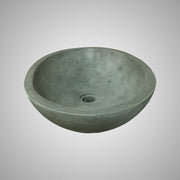 Large Lisman Oval Cast Concrete Vessel Sink - Copper Green