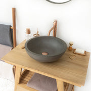 Large Sardis Round Cast Concrete Vessel Sink - Dusk Grey