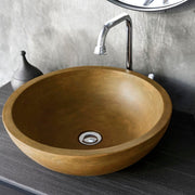 Large Sardis Round Cast Concrete Vessel Sink - Vintage Brown