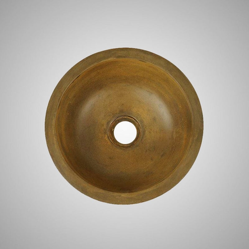 Large Sardis Round Cast Concrete Vessel Sink - Vintage Brown