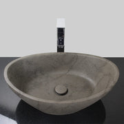 Leduc Oval Cast Concrete Vessel Sink - Dark Grey