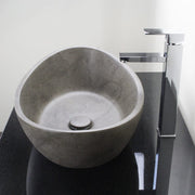 Leduc Oval Cast Concrete Vessel Sink - Dark Grey