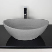 Leduc Oval Cast Concrete Vessel Sink - Light Grey