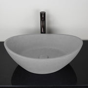 Leduc Oval Cast Concrete Vessel Sink - Light Grey