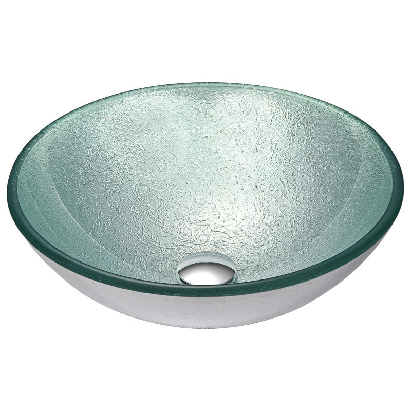 Anzzi LS-AZ055 Spirito Series Deco-Glass Vessel Sink in Churning Silver